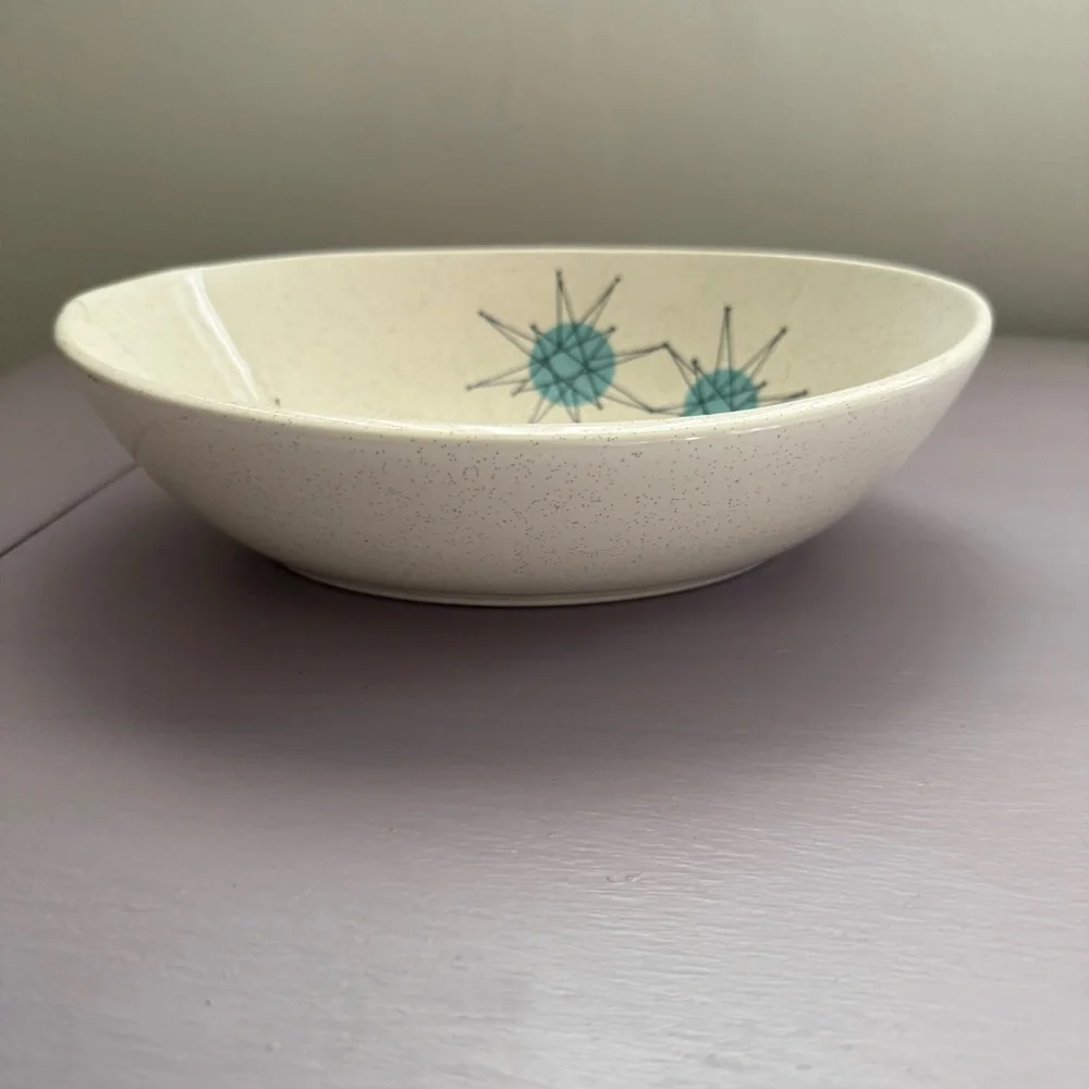 Franciscan Atomic Starburst Oval Serving Bowl 8.25” Vegetable Side Vintage MCM B